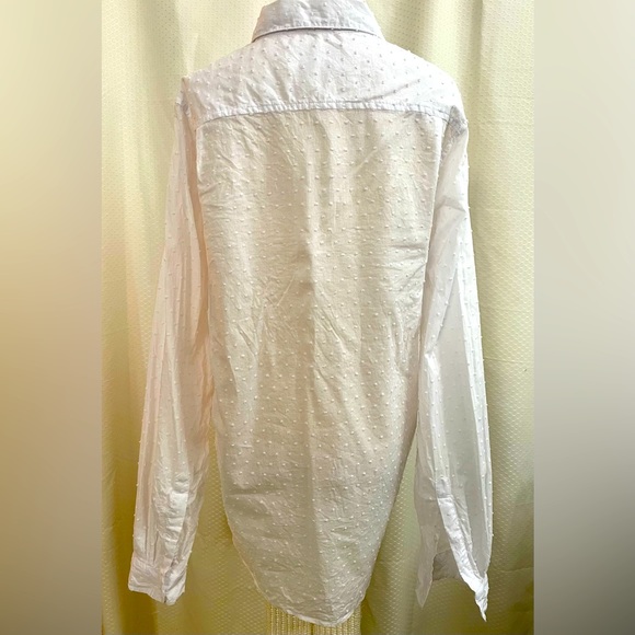 🔴 Trovata Birds of Paradise cotton Swiss dot button down blouse Large - Picture 2 of 4